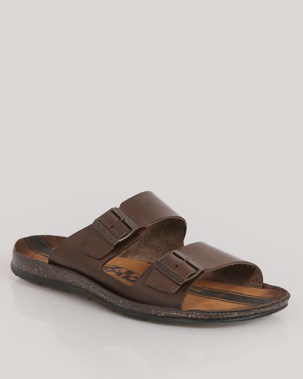 Sandália Masculina Pegada Couro Fivela Marrom 41