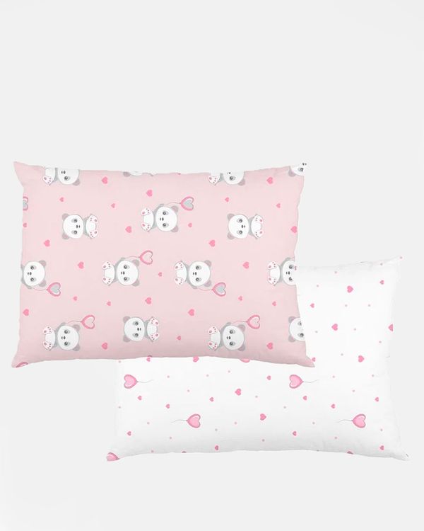 Kit Fronha Bebê 2 Peças Bublim Baby Estampa Ursinhos Rosa e Branco UN