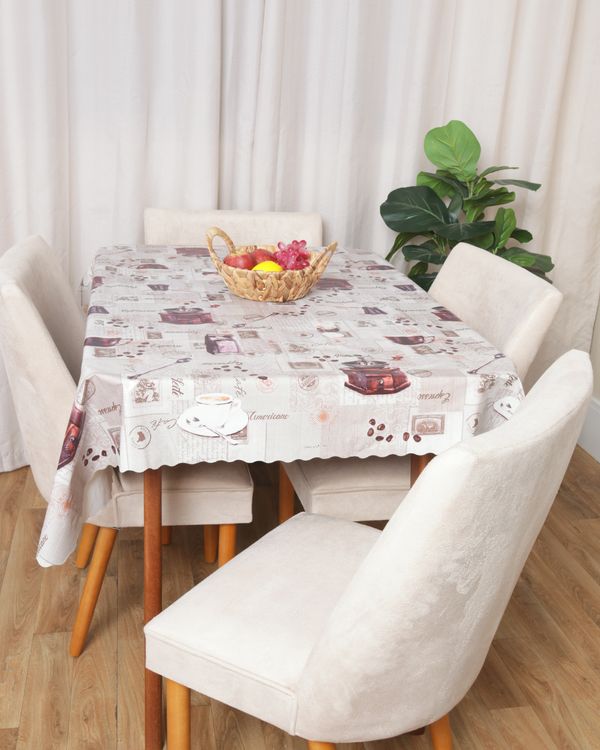 Toalha De Mesa Quadrada Térmica Cappuccino Salehtex Marrom UN