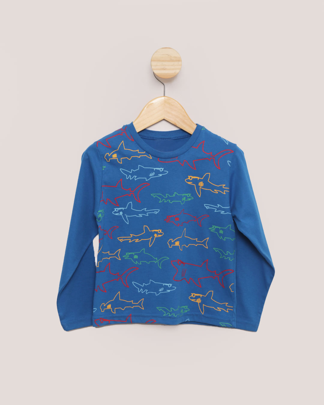 Camiseta Infantil Runytek Com Estampa Que Brilha No Escuro - Tubarão Para Meninos