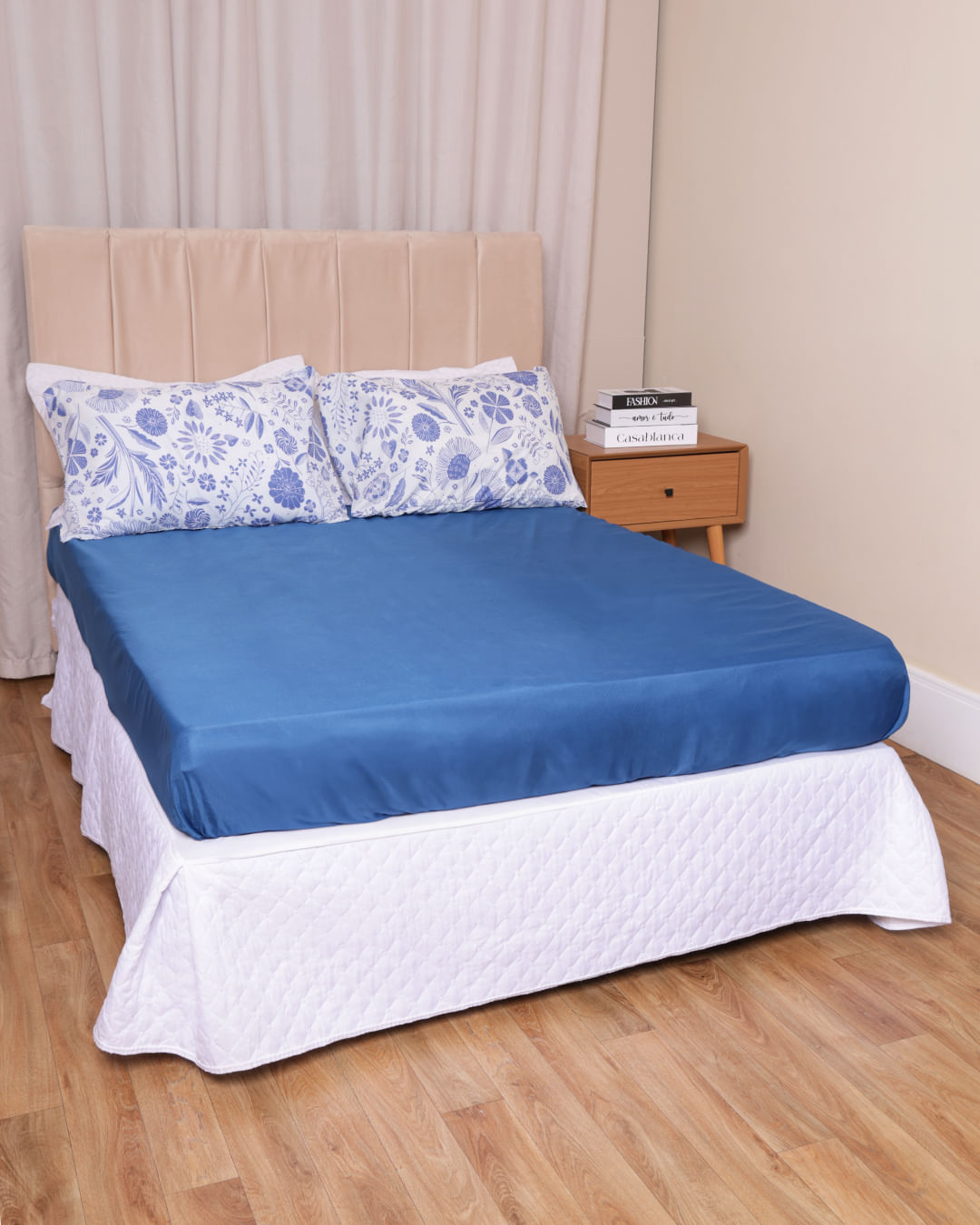 Jg-Cama-Casal-3-Pcs-Romantico-Ver-25---Azul-Medio