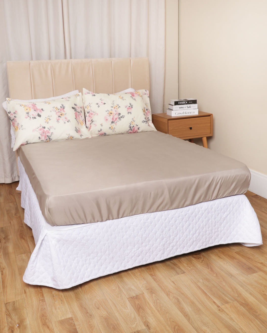 Jg-Cama-Casal-3-Pcs-Romantico-Ver-25---Bege-Escuro