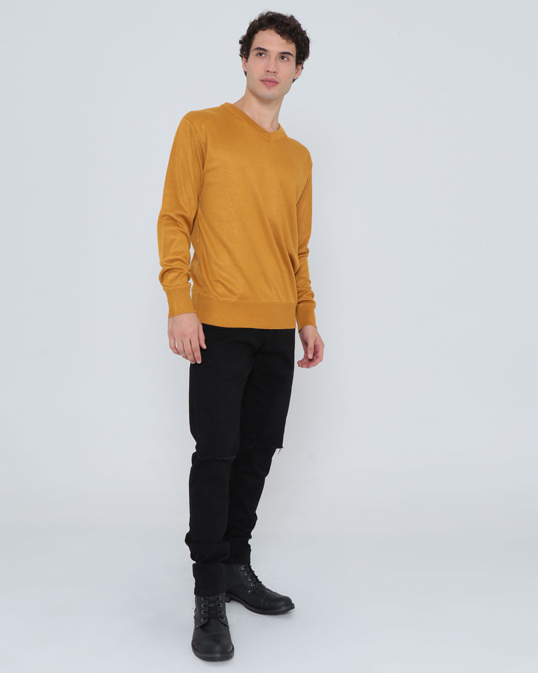 Tricot-Liso-Gola-V--Rep074-Pgg---Mostarda--Medio