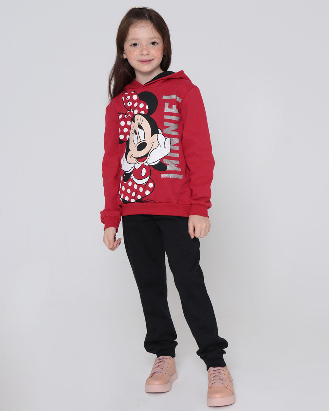 Conjunto de Moletom Infantil Minnie Disney Vermelho | Lojas Torra