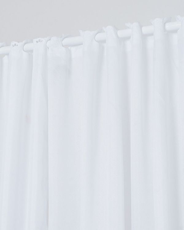 Cortina Para Cozinha Varão Até 200cm Estampada Bella Janela Branca UN