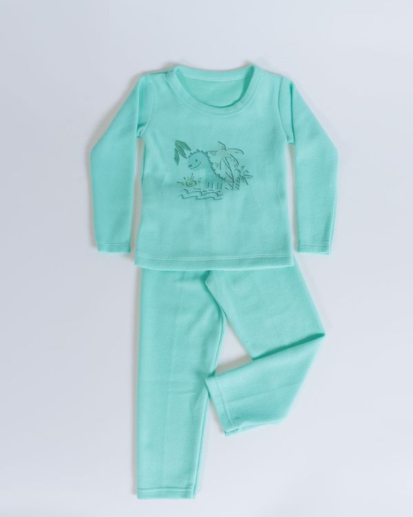 Pijama Bebê Gola Careca Estampa Bichinhos Verde Claro 1