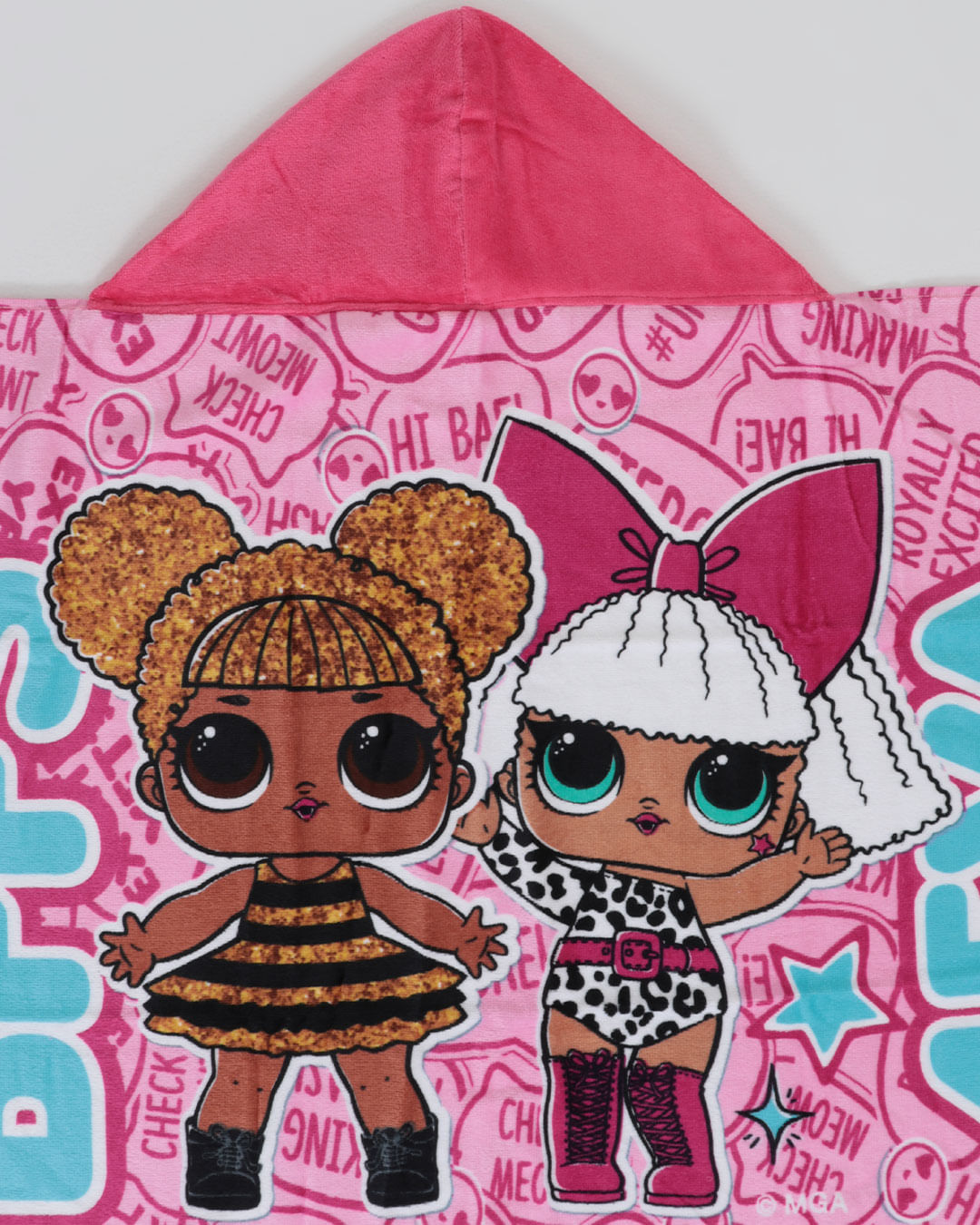 Toalha-Bh-Veludo-Capuz-70x90-Lol-Fierce---Rosa-Claro