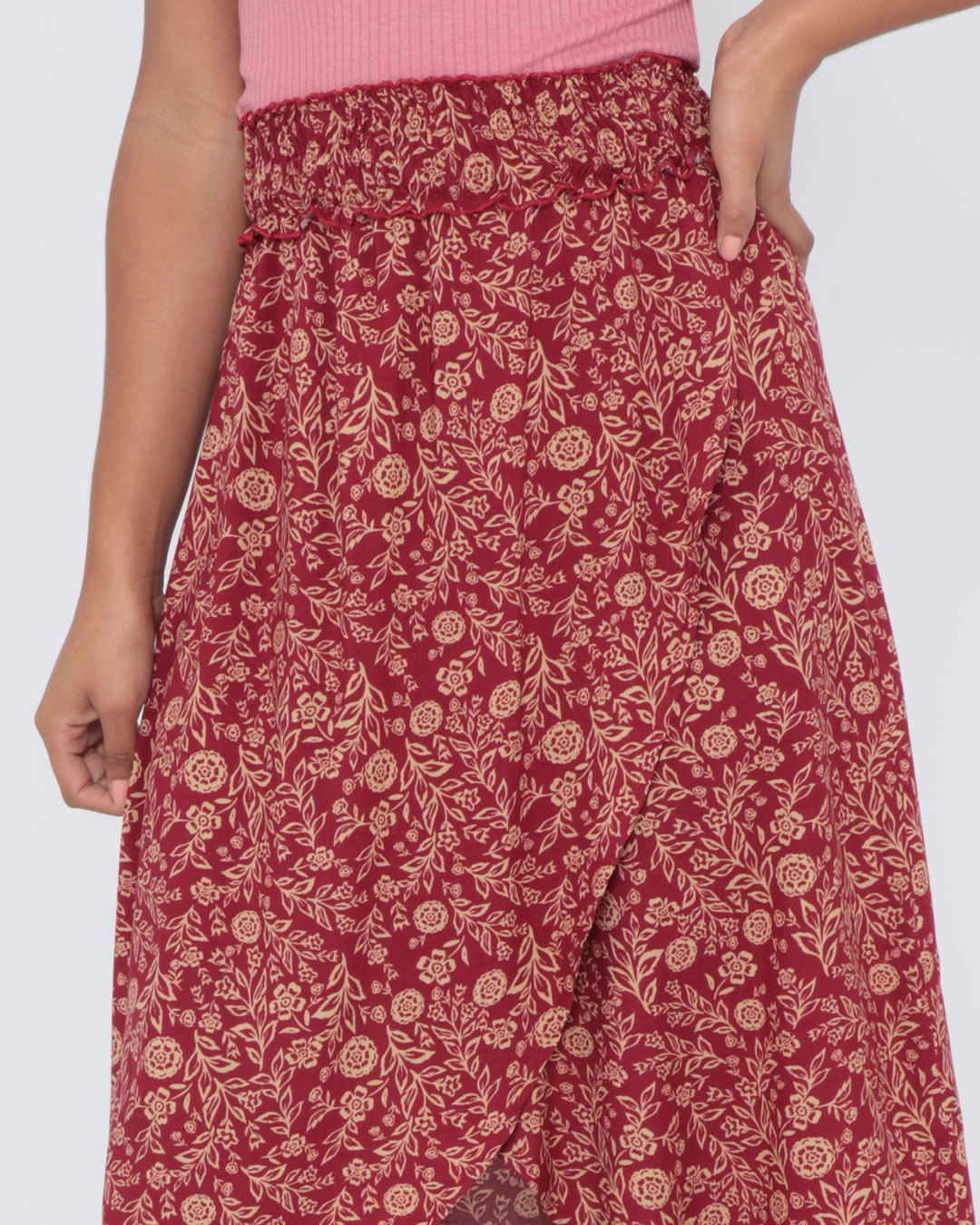 Saia-Midi-Estampada-6830re- ---Vinho-Floral