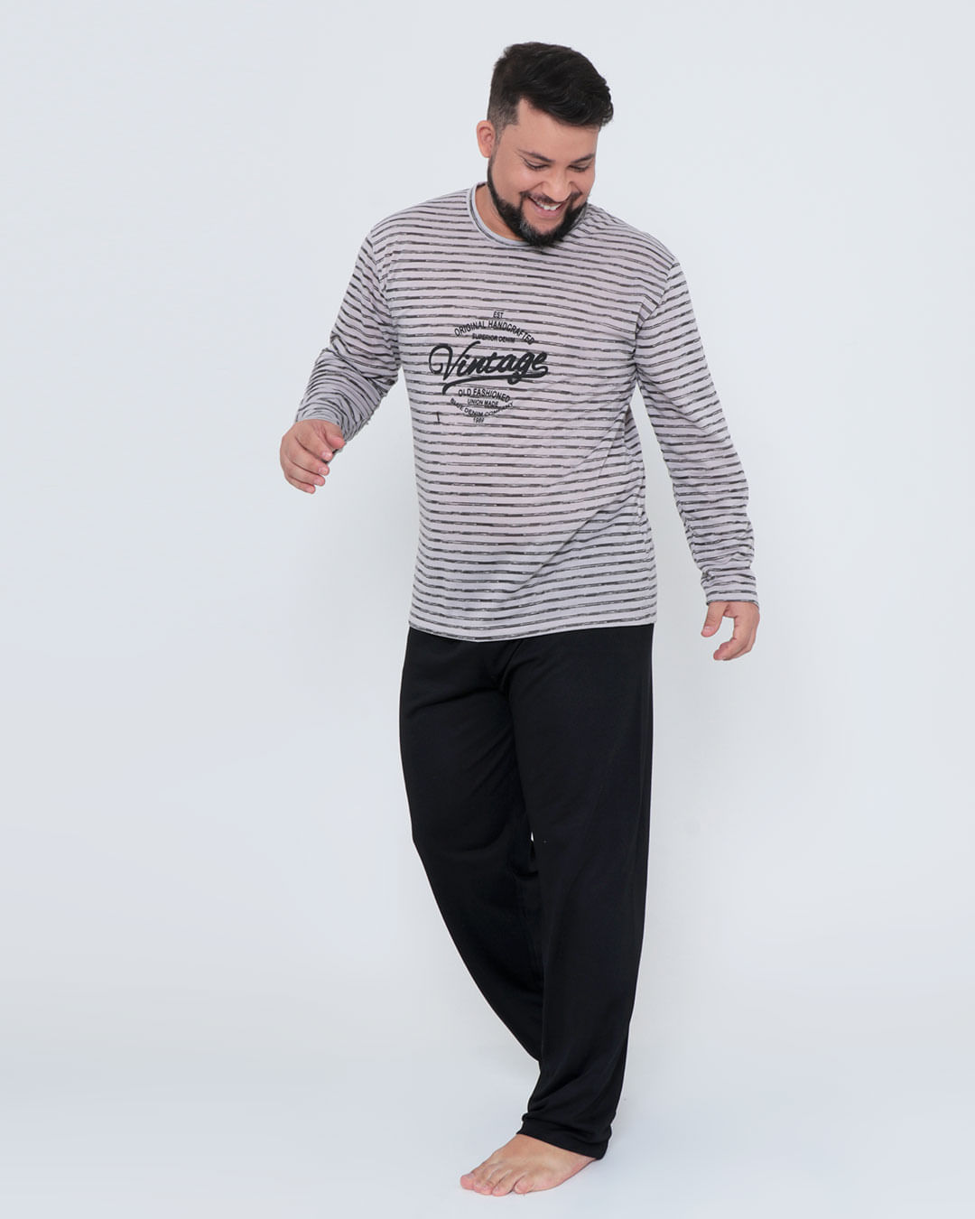 Pijama-Longo-Gola-Careca-Ref-67379---Preto-Listrado