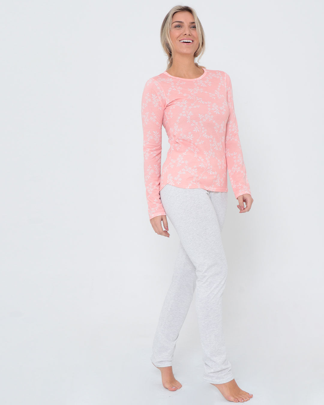 Pij-Long-Blusa-Estflor-Cc-Lisa3183---Rosa-Floral