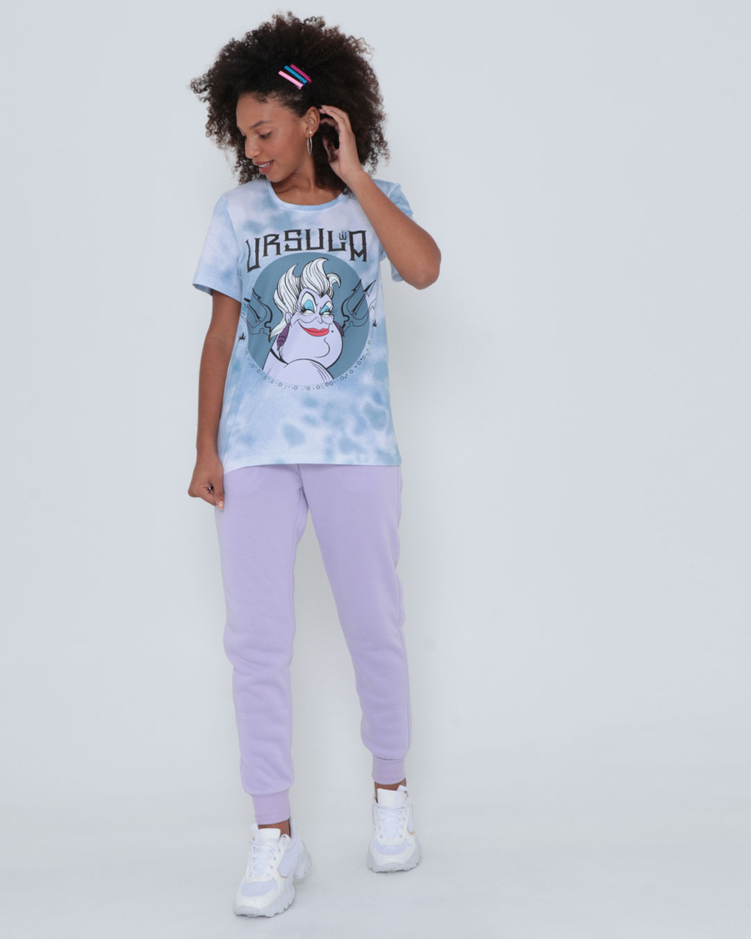Blusa Tie Dye Estampa Vilã Ursula Disney Branca Lojas Torra