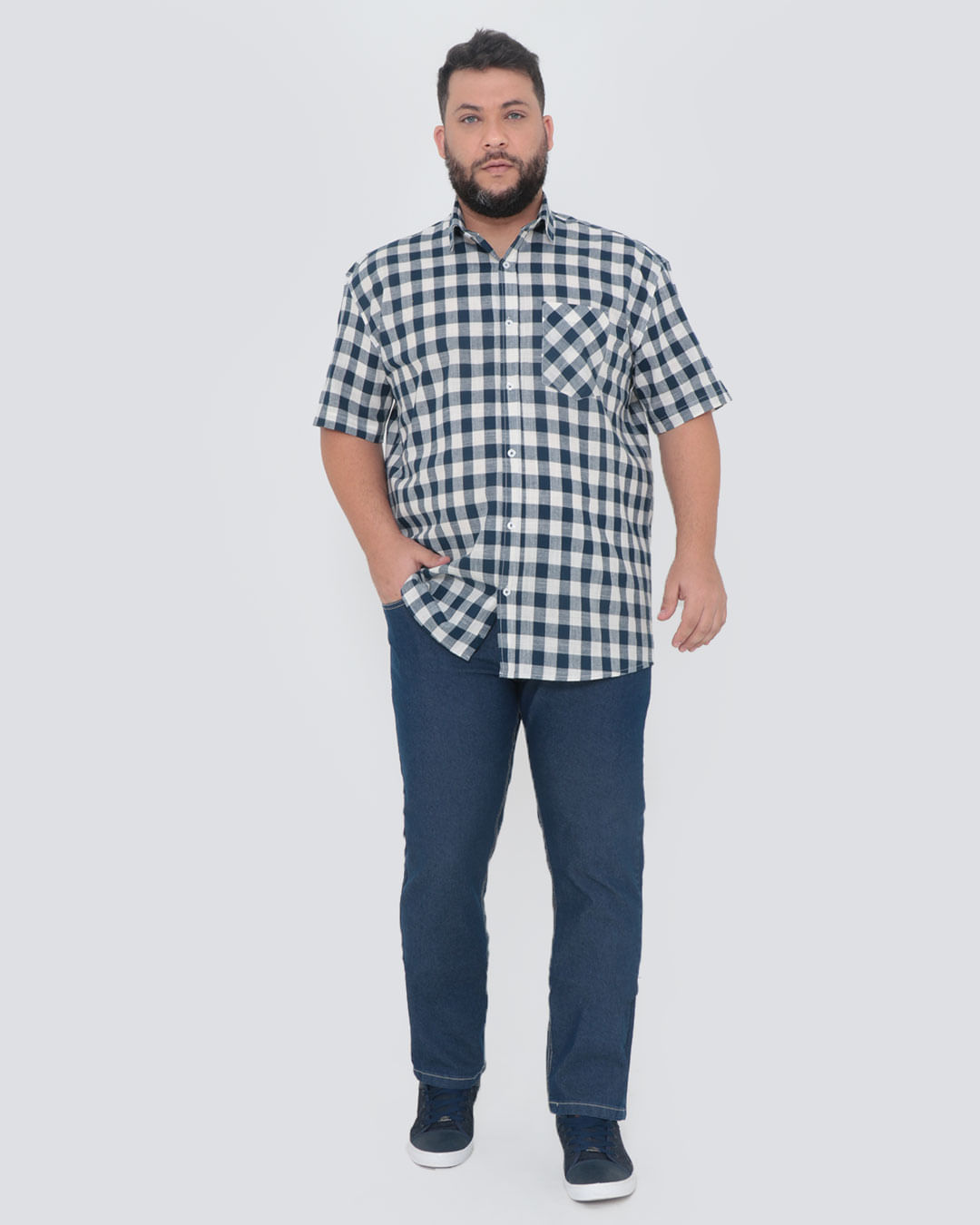 Camisa-Mc-9036-Fio-Tinto-Xadrez-68---Azul-Xadrez