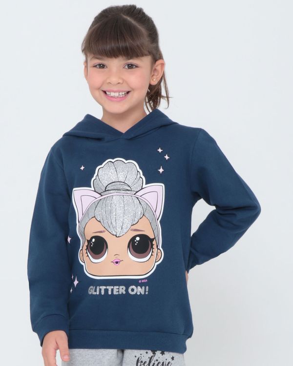Blusão Moletom Infantil Boneca Lol Azul Marinho 12