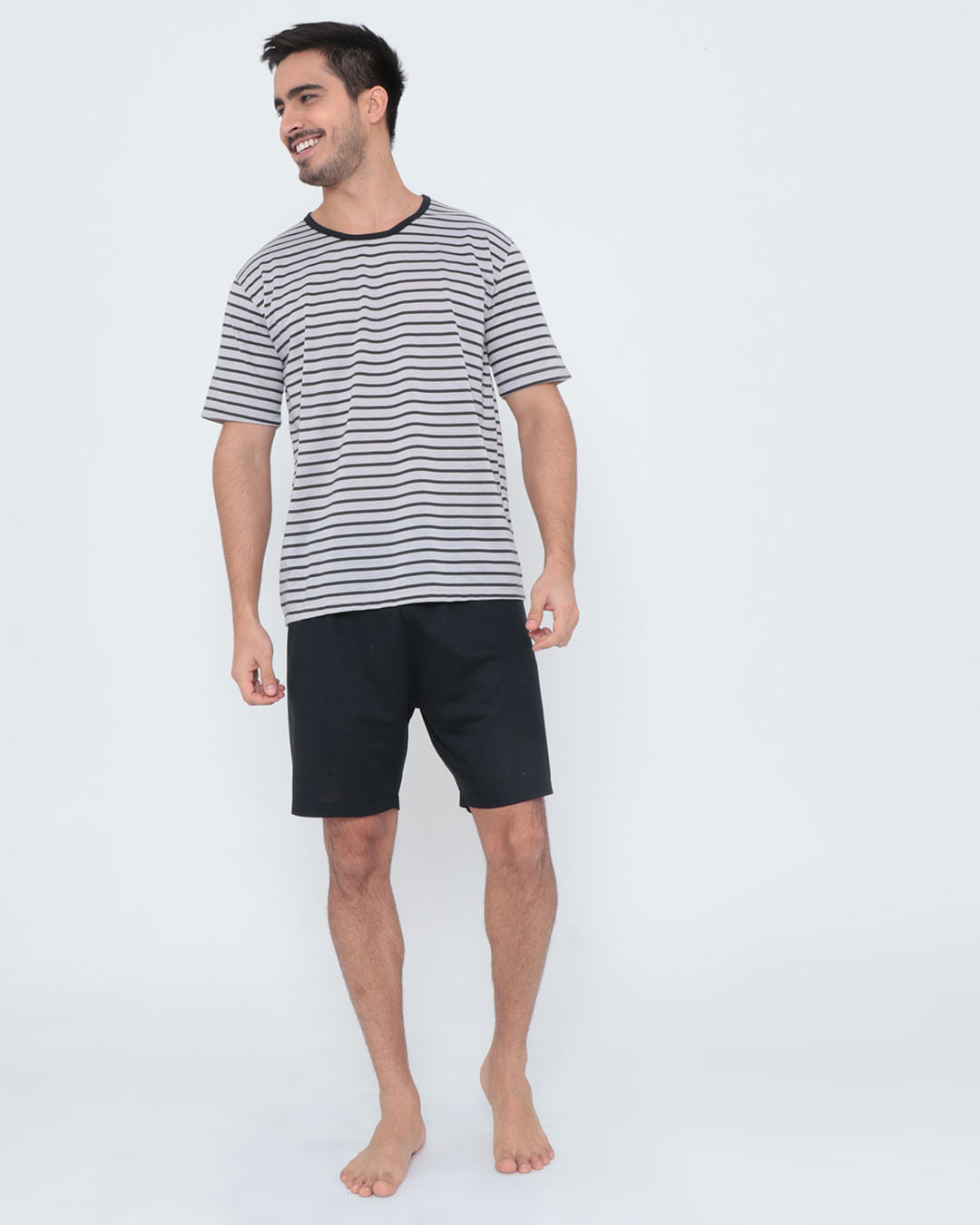 Pijama-Curto-Ref-67092---Cinza-Listrado