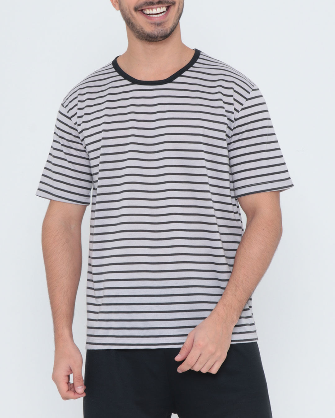 Pijama-Curto-Ref-67092---Cinza-Listrado