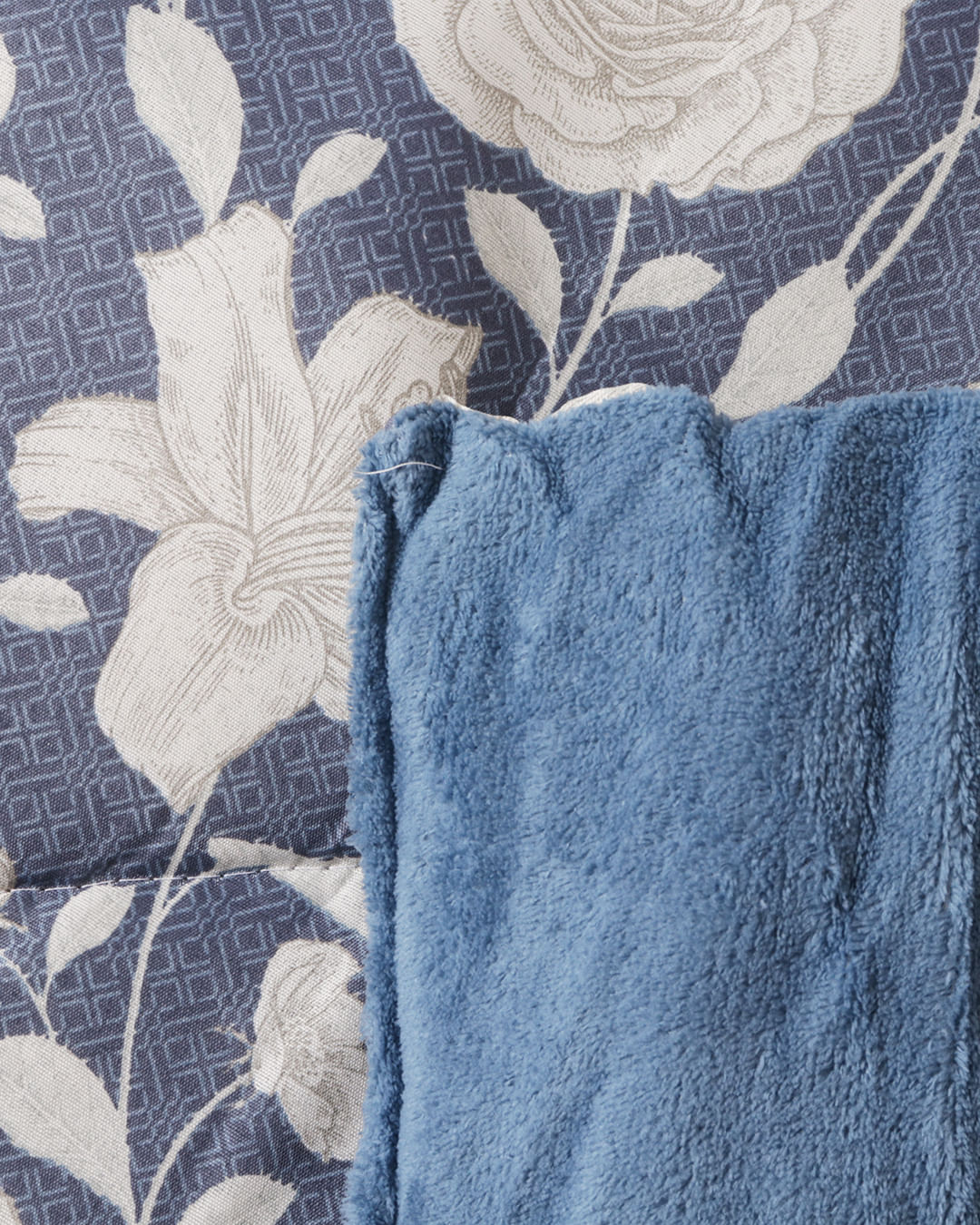 Coberdrom-Queen-Plush-Combo-Soft--Slim---Azul-Medio