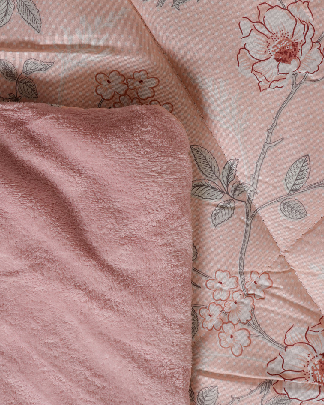 Coberdrom-Queen-Plush-Combo-Soft--Slim---Rosa-Floral