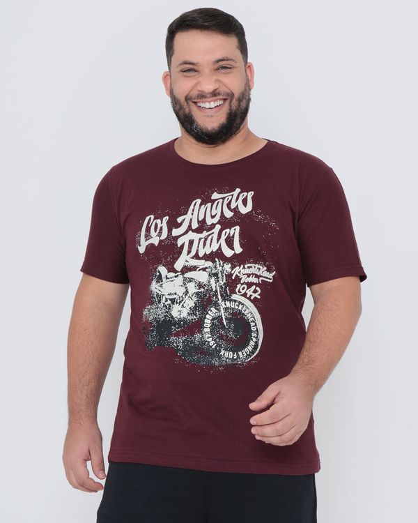 Camiseta Plus Size Los Angeles Vinho G2