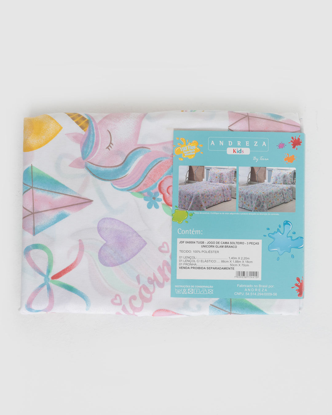Jg-Cama-Solt-Unicorn-Glam-B---3-Pcs---Branco-Outros