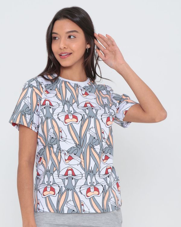 Blusa Estampada Perna Longa Looney Tunes Branca G