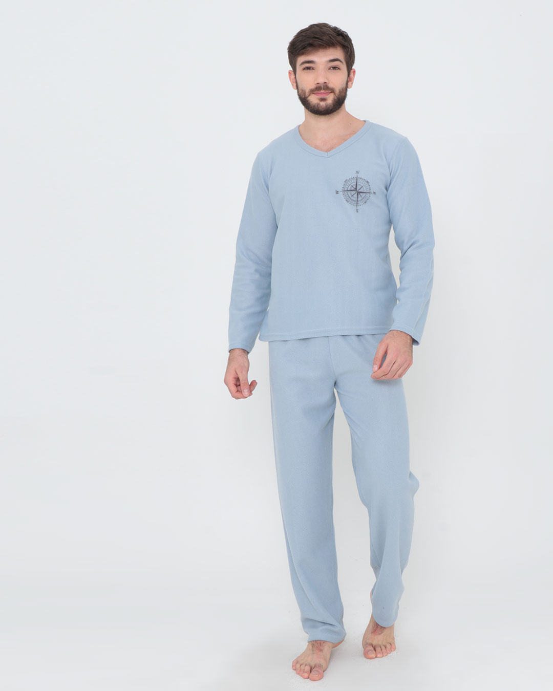 Pijama-Soft-Gola-V-Cestampa-Lat---Cinza-Claro