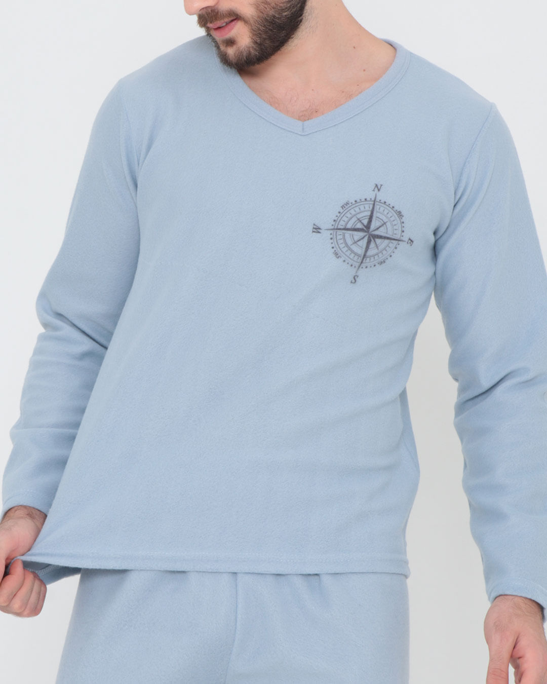 Pijama-Soft-Gola-V-Cestampa-Lat---Cinza-Claro