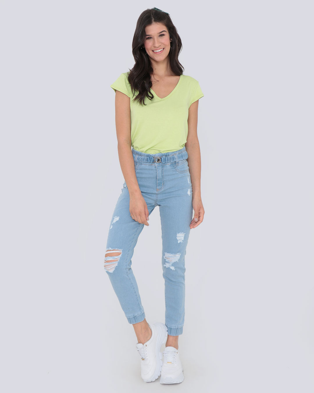 Blusa-707-Gola-V-Manga-Copinho---Verde-Neon