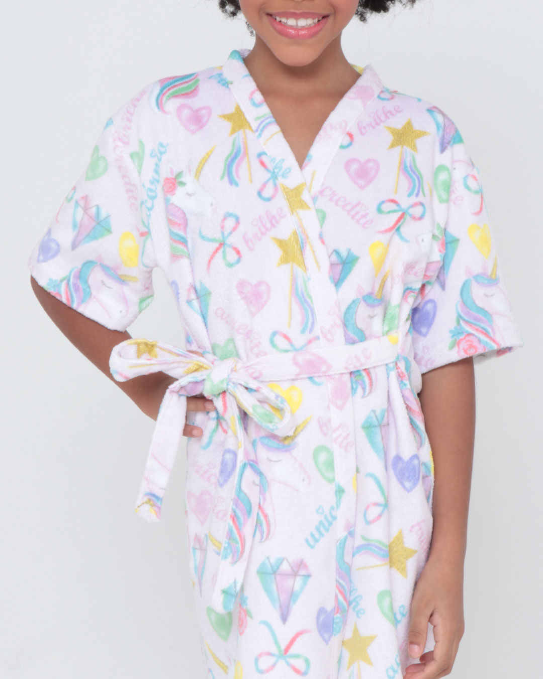 Roupao-Inf-Veludo-Unicorn-Glam---Rosa-Claro