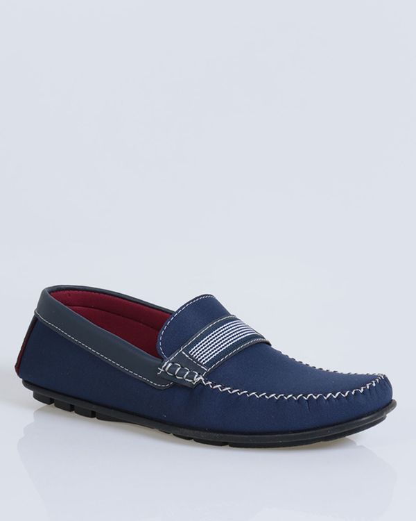 Sapato Mocassim Masculino Recorte Azul Marinho 44
