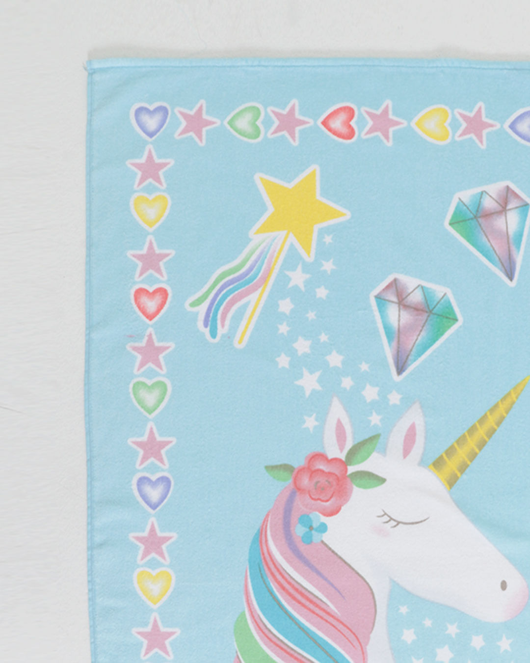 Toalha-Bh-Veludo-70x130-Unicorn-Glam---Azul-Claro