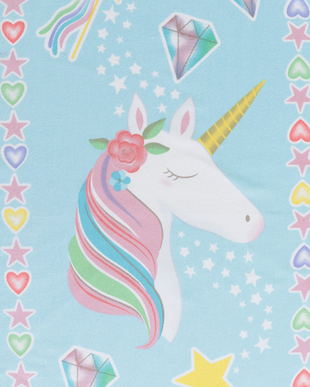 Toalha-Bh-Veludo-70x130-Unicorn-Glam---Azul-Claro