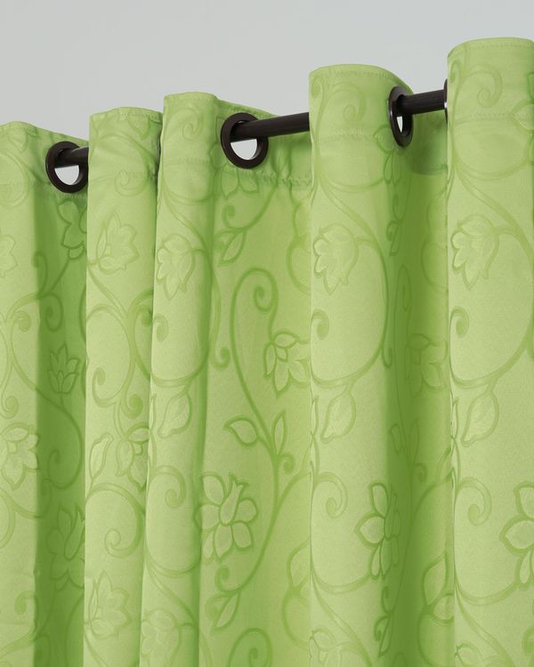 Cortina Isabel Floral 180cm x 200cm Branyl Verde Claro UN