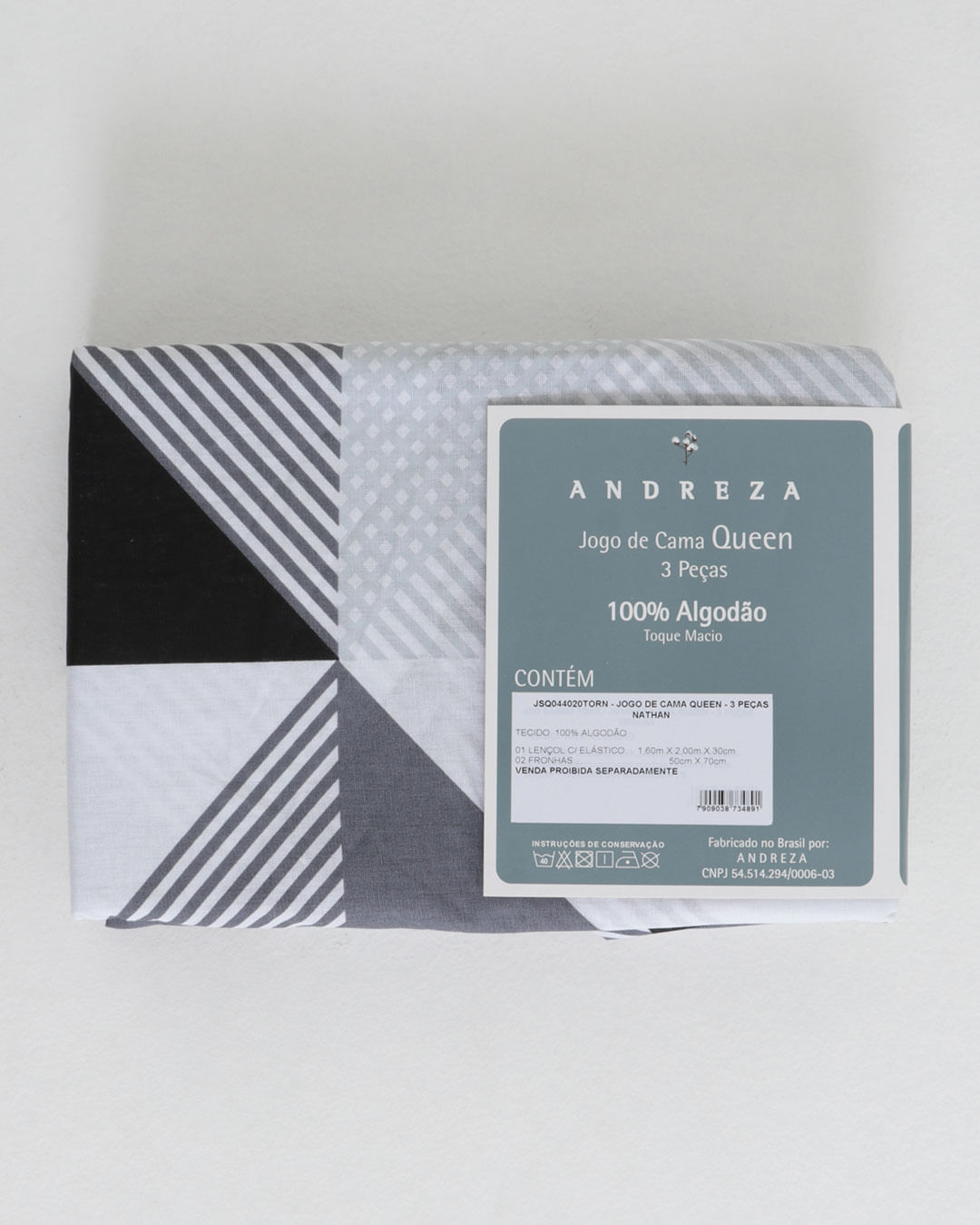 Jg-Cama-Queen-Nathan---3-Pc---Cinza-Geometrico