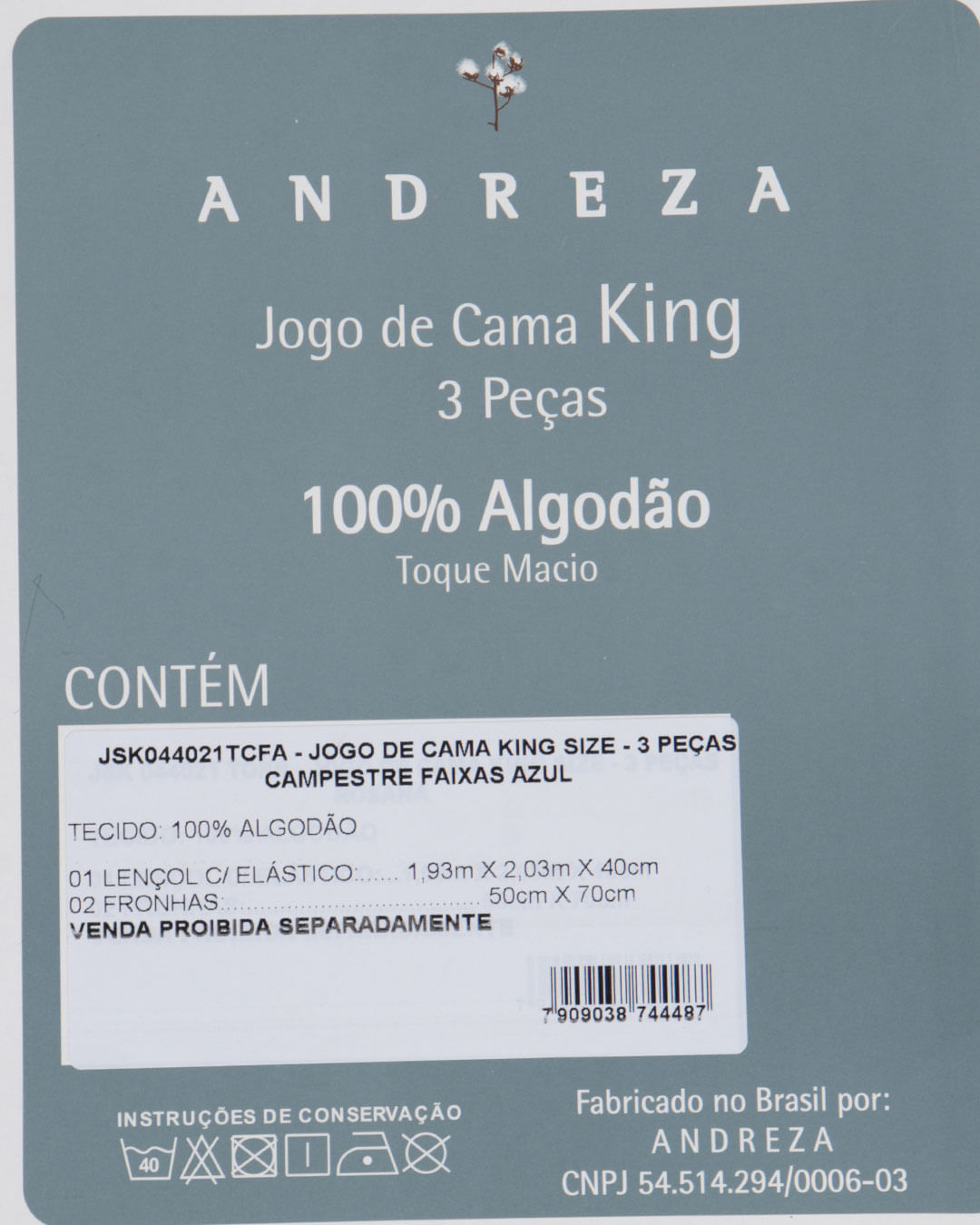 Jg-Cama-King-Size-Campestre-Faixas-Azul---Azul-Geometrico