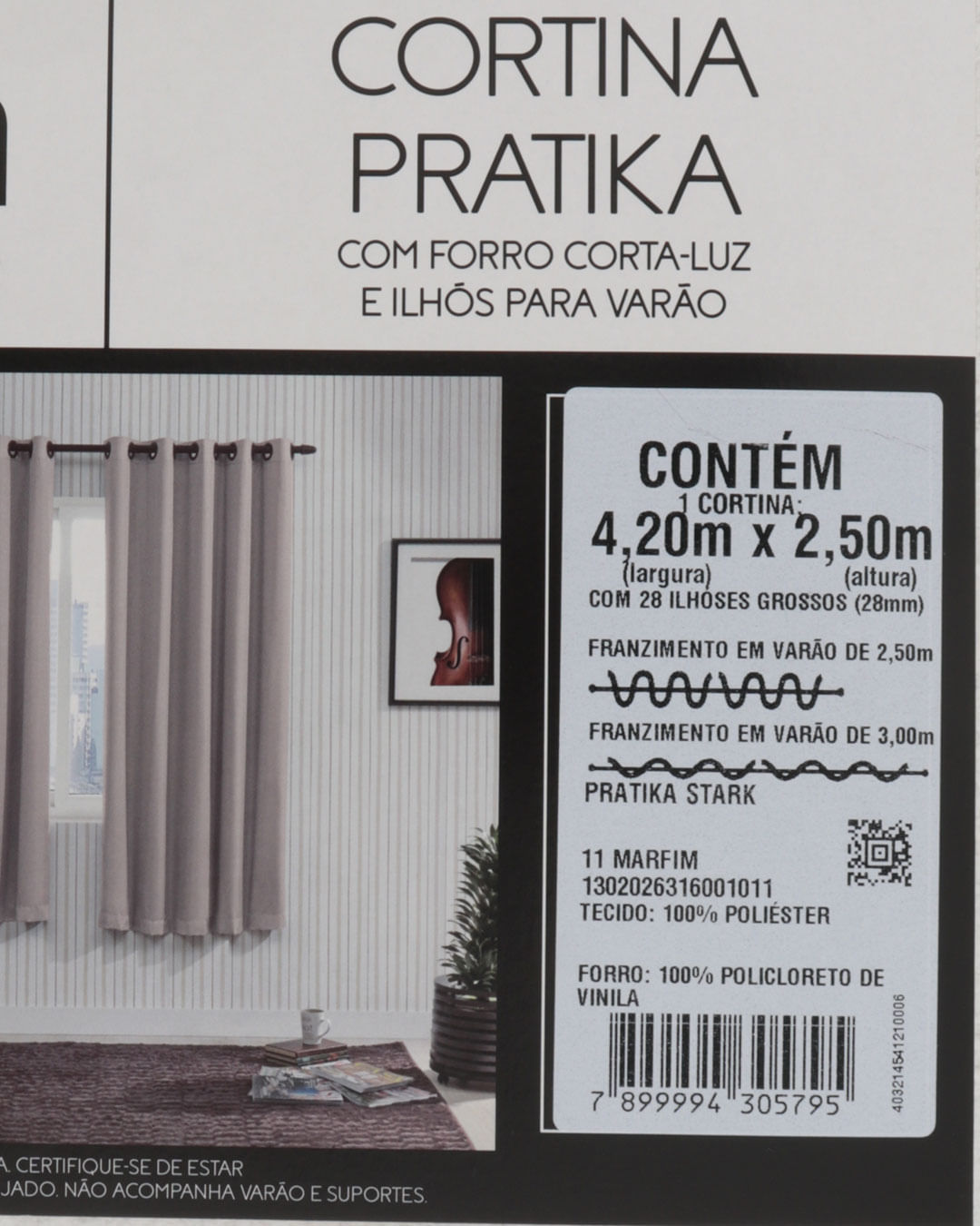 Cortina-Pratika-Stark-420-X-250-Sort---Bege-Claro