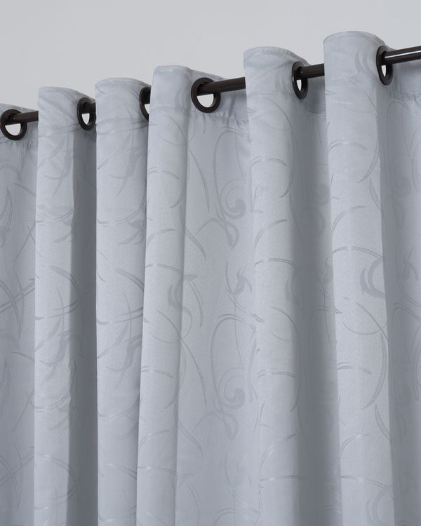 Cortina Isabel Floral 180cm x 200cm Branyl Cinza Claro UN