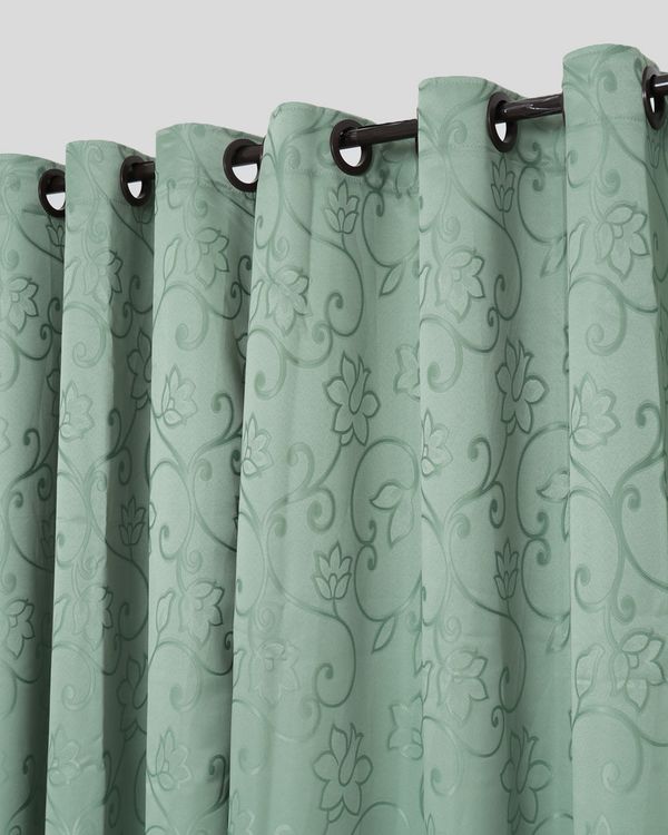 Cortina Isabel Floral 180cm x 200cm Branyl Verde UN