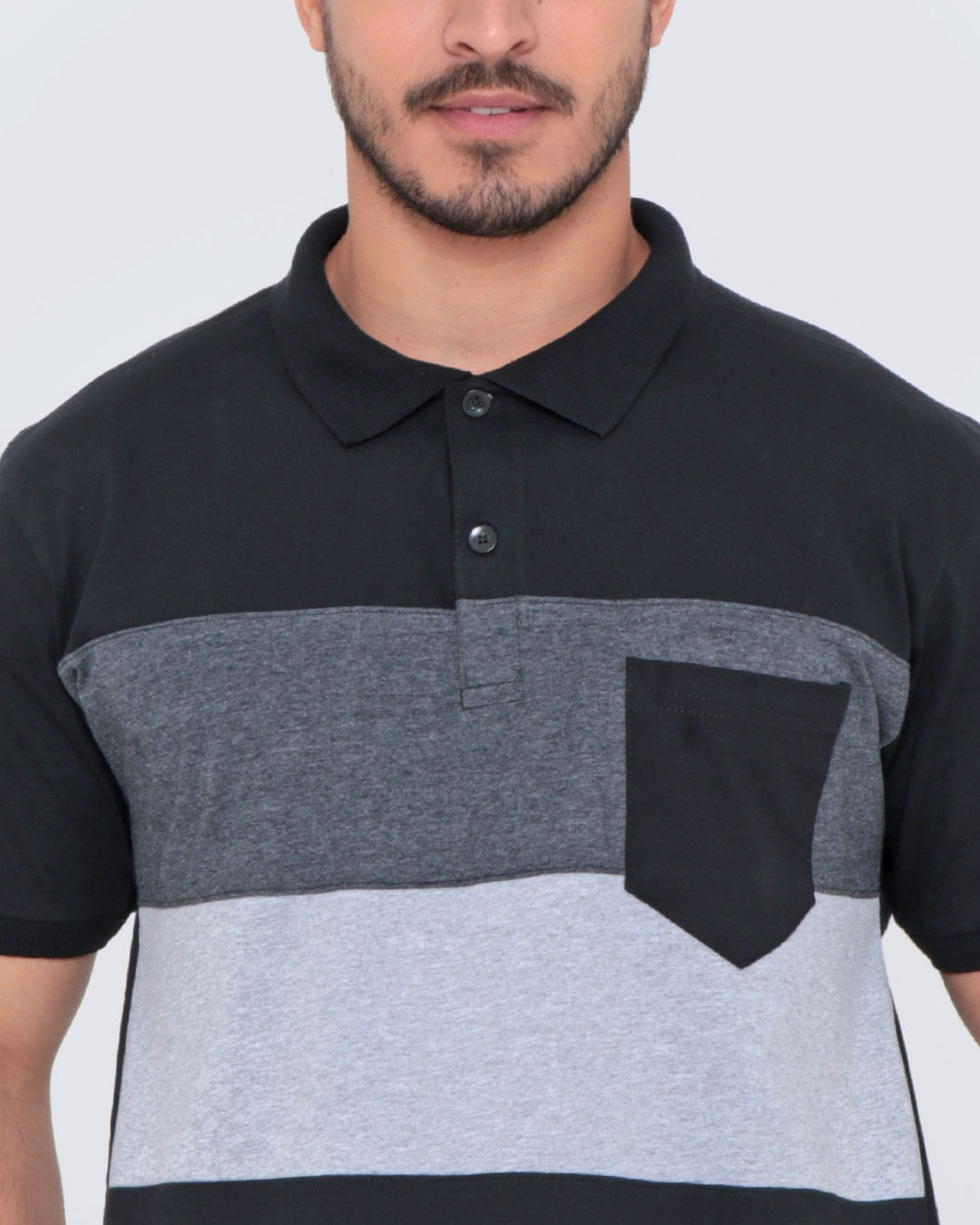 Polo-Ib12012-Recbolso-Preta-Pgg---Preto-Listrado