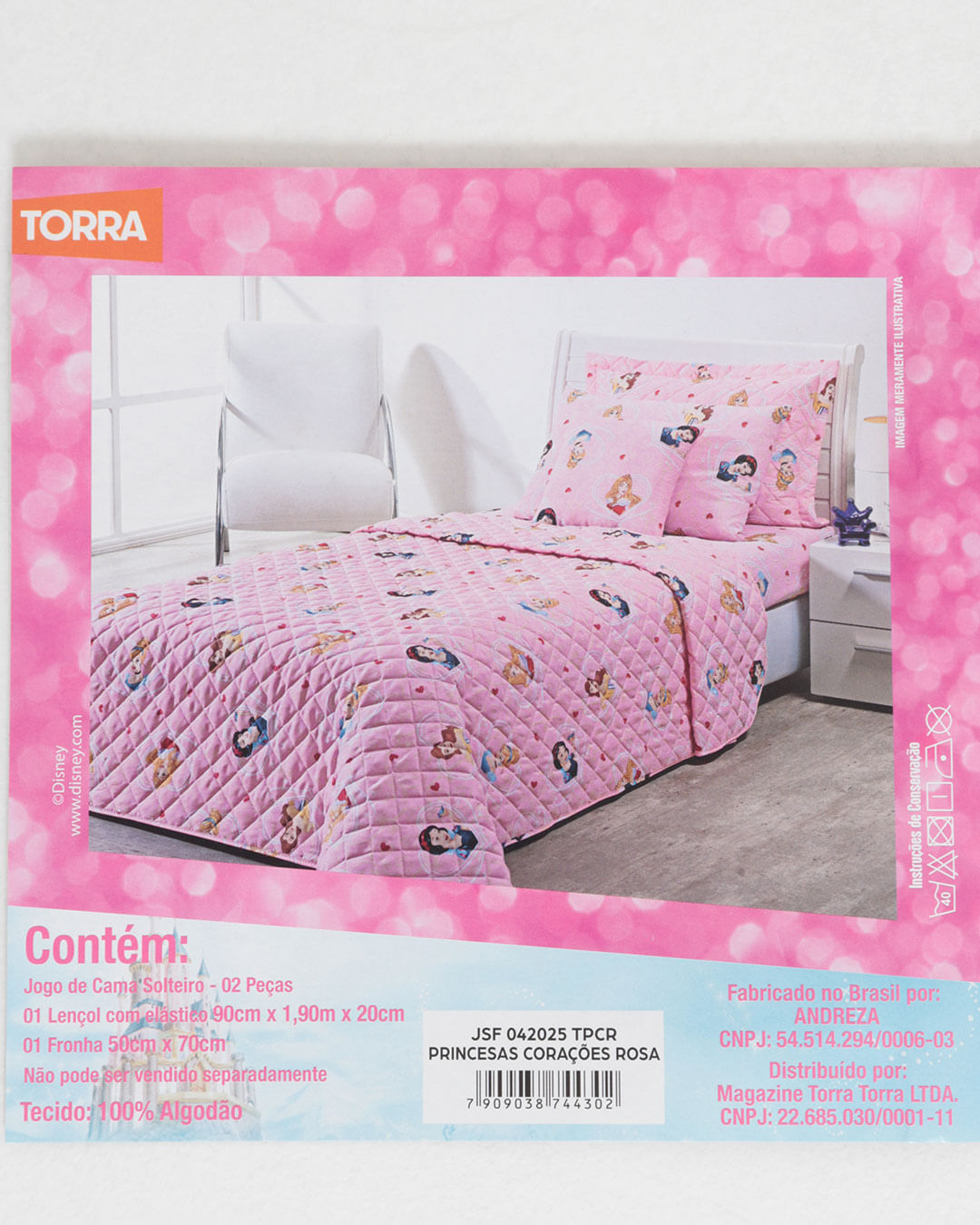 Jg-Cama-Solt-Princesas-Cor-02-Pcs---Rosa-Claro