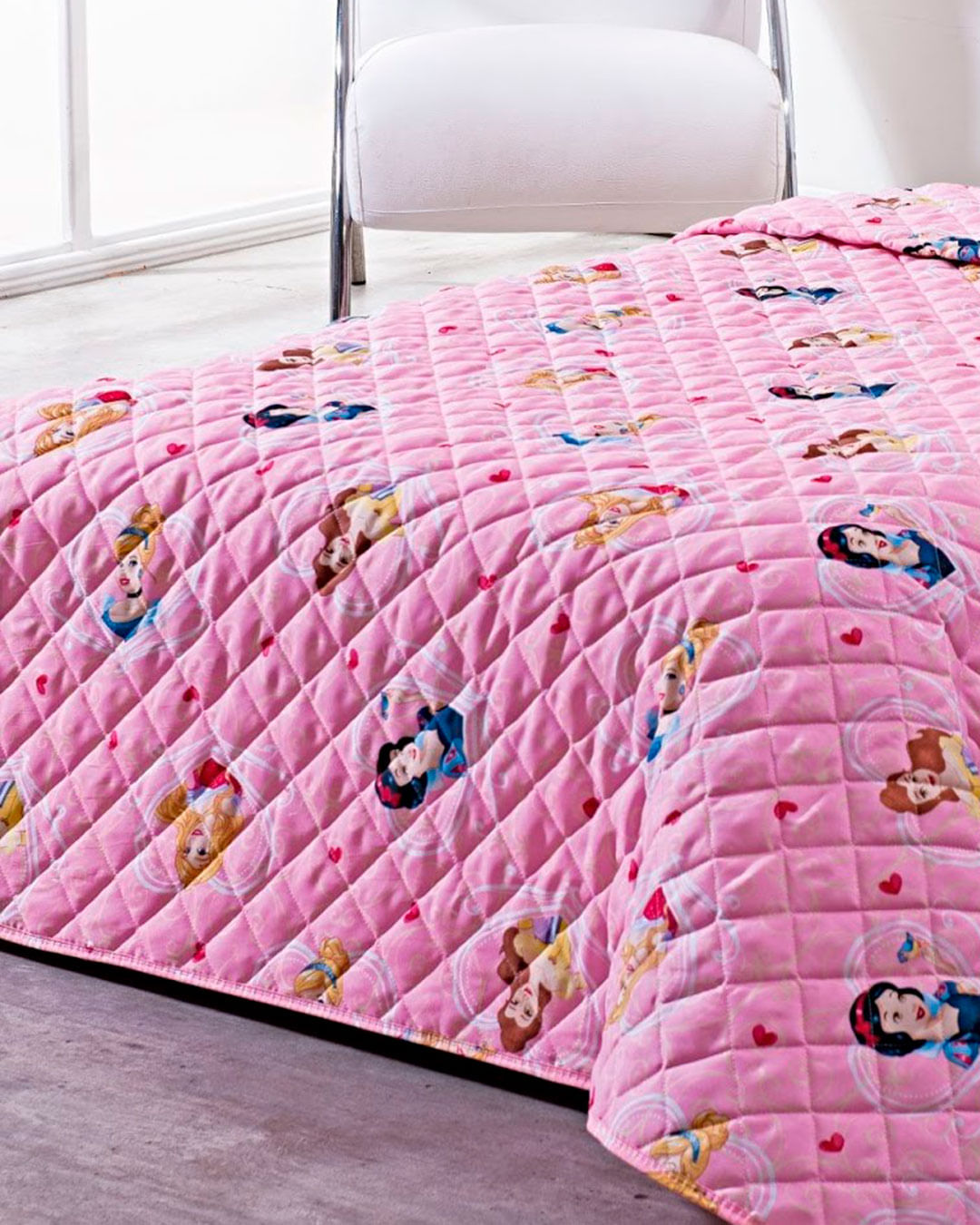 Colcha-Soft-Solt-Princesas-Cor---Rosa-Claro