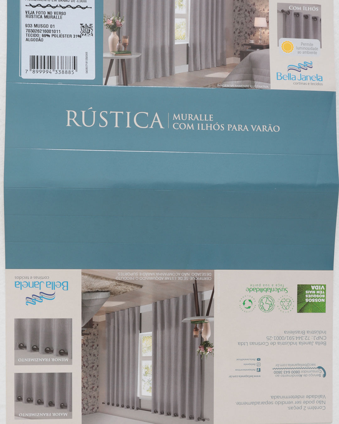 Cortina-Rust-Muralle-420-X-250-Sort---Verde-Outros