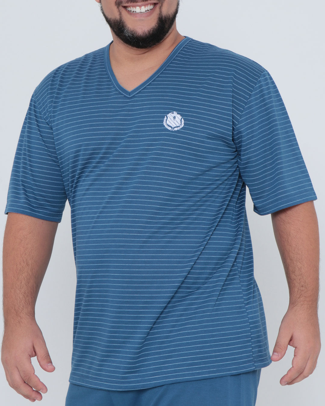 Pijama-Listrado-Plus-Ref-67477---Azul-Listrado