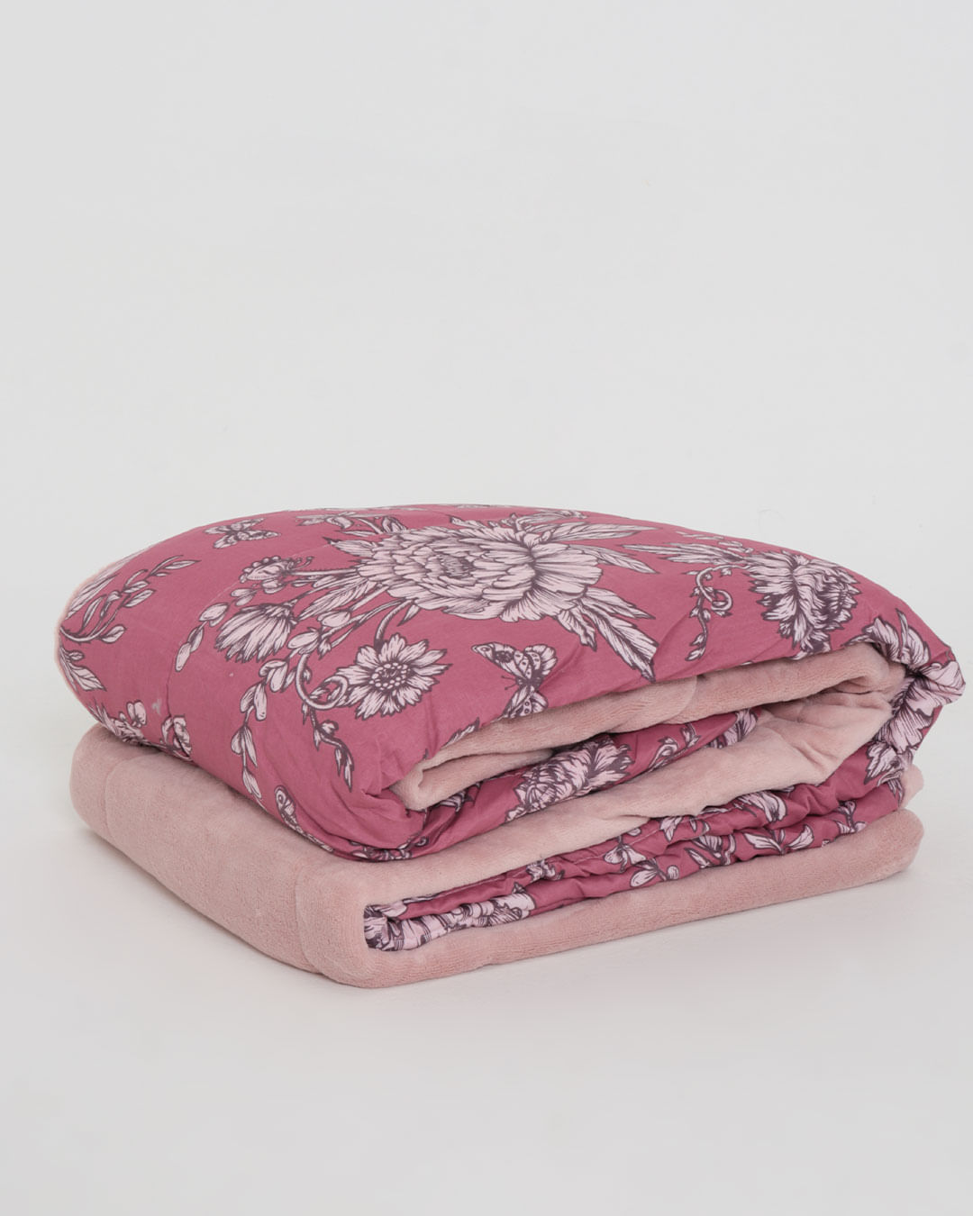 Coberdrom-Queen-Plush-Combo-Soft--Slim---Rosa-Escuro