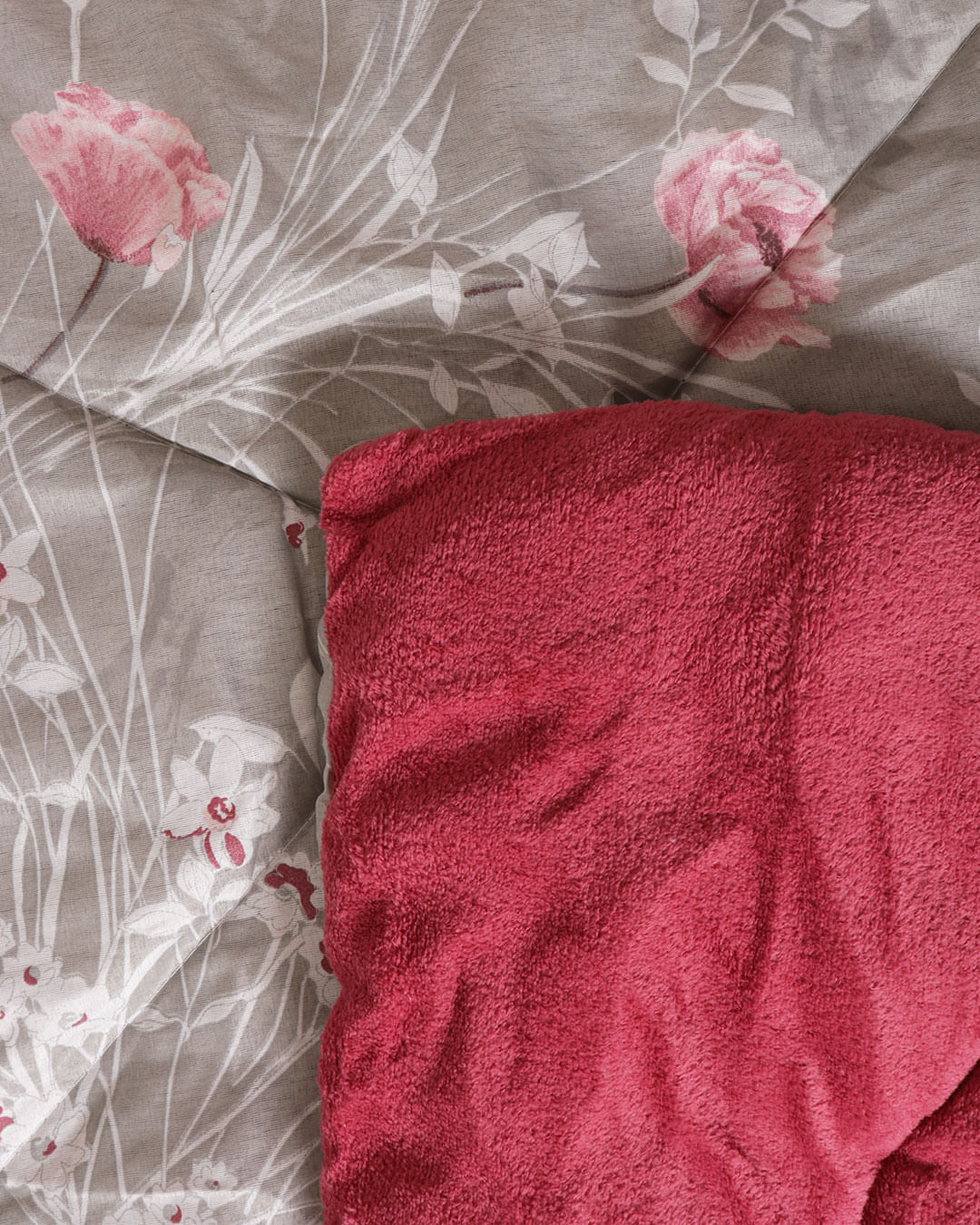 Coberdrom-Queen-Plush-Combo-Soft--Slim---Cinza-Floral