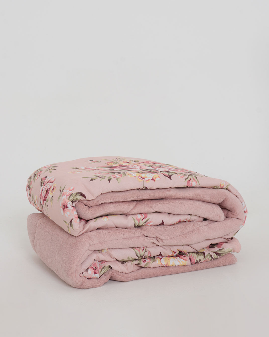 Coberdrom-Casal-Plush-Combo-Soft-Slim---Rosa-Floral