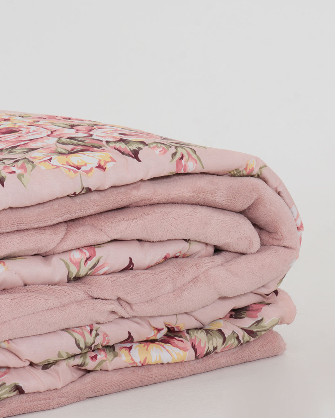 Coberdrom-Casal-Plush-Combo-Soft-Slim---Rosa-Floral