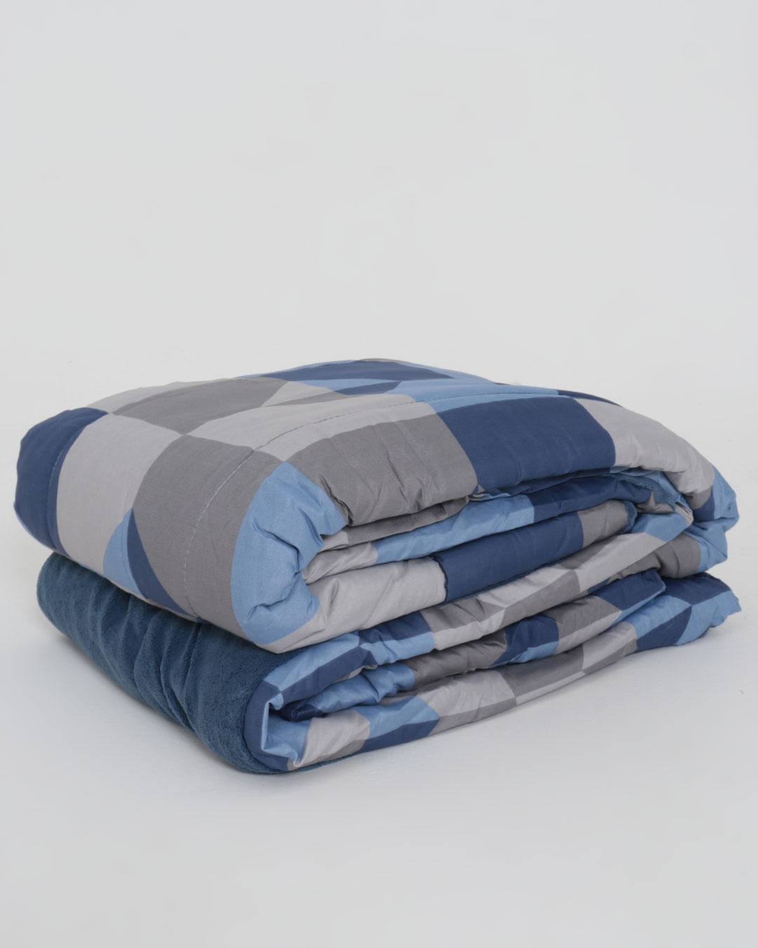 Coberdrom-Casal-Plush-Combo-Soft-Slim---Azul-Geometrico