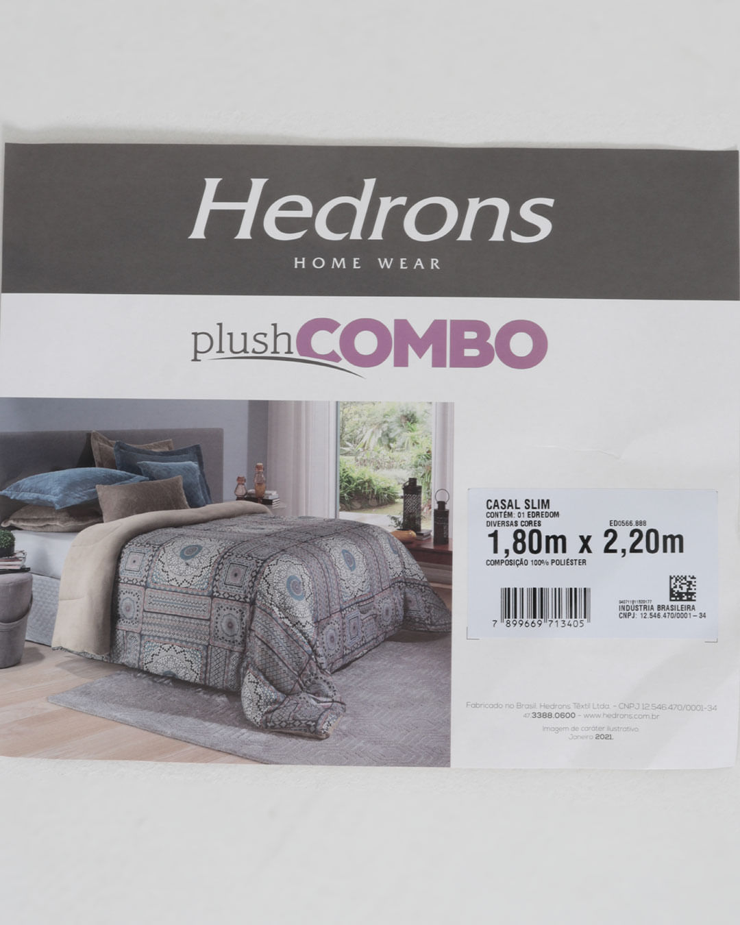 Coberdrom-Casal-Plush-Combo-Soft-Slim---Azul-Geometrico