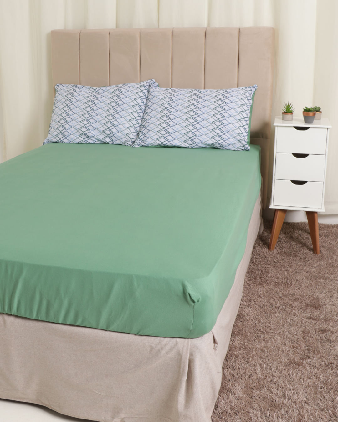Jg-De-Cama-Casal-Slim-3-Pcs---Verde-Escuro