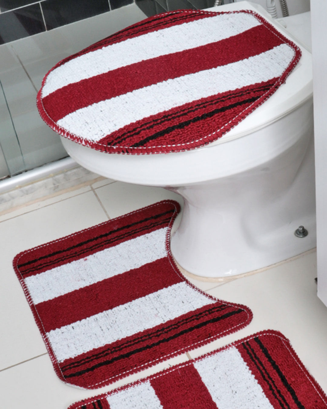 Jogo-De-Banheiro-3-Pcs-Bronze---Vermelho-Listrado